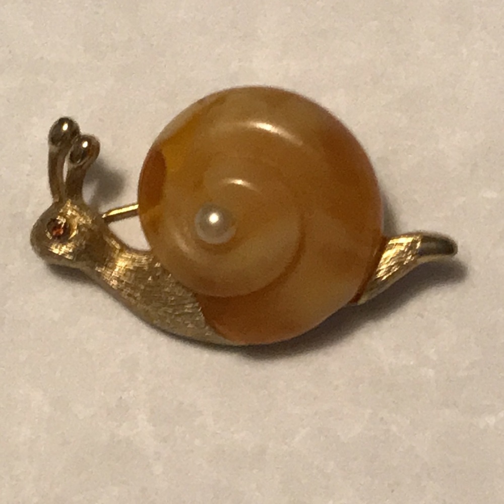 Vintage Snail Brooch signed Fuller